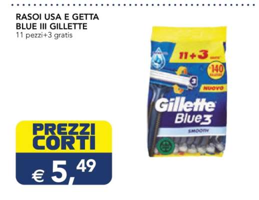 Rasoi Usa e Getta Blue III Gillette