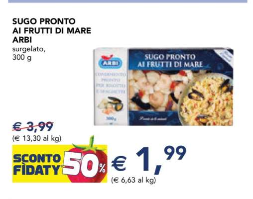 SUGO PRONTO AI FRUTTI DI MARE ARBI