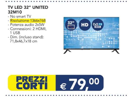 TV LED 32" UNITED 32M10