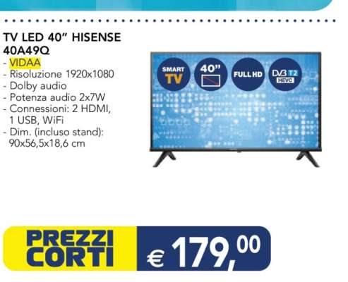 TV LED 40" HISENSE 40A49Q