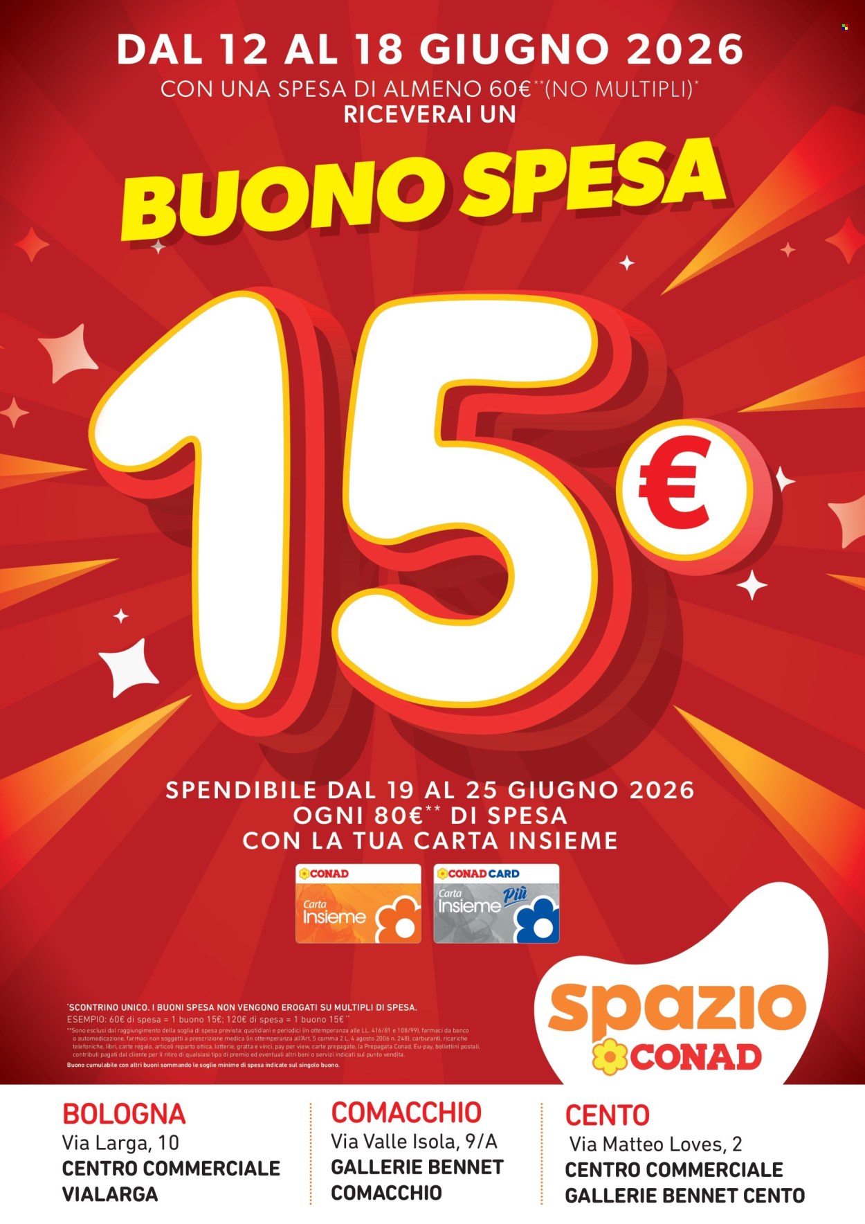 Leták Spazio Conad - 12.6.2026 - 18.6.2026. Strana 1