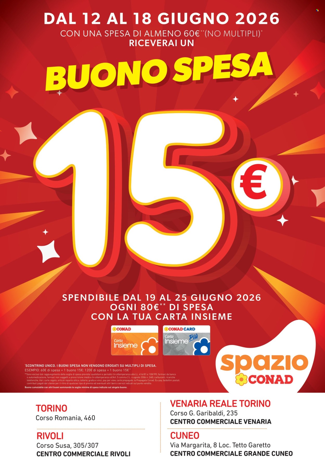 Leták Spazio Conad - 12.6.2026 - 18.6.2026. Strana 1