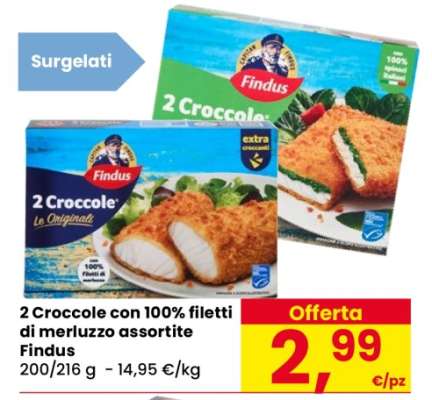 2 Croccole con 100% filetti di merluzzo assortite