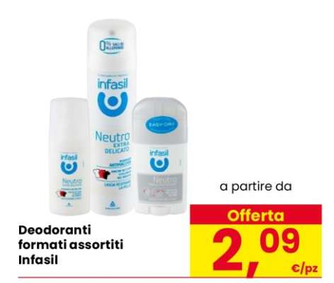Deodoranti formati assortiti Infasil