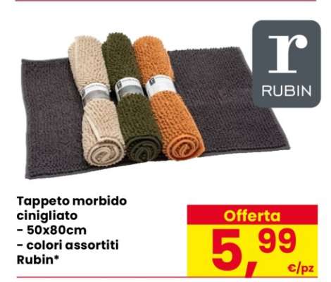 Tappeto morbido cinigliato