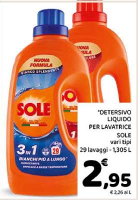 Detersivo Liquido per Lavatrice Sole