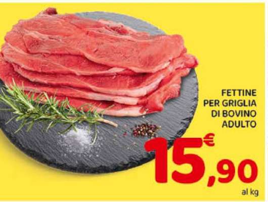 Fettine per griglia di bovino adulto