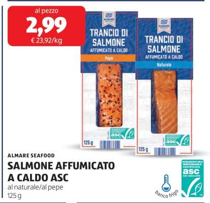 ALMARE SEAFOOD SALMONE AFFUMICATO A CALDO ASC