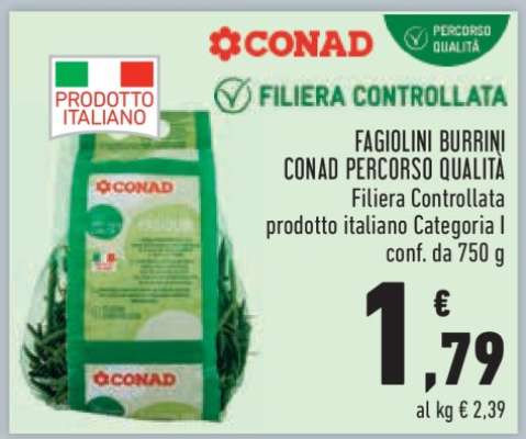 FAGIOLINI BURRINI CONAD PERCORSO QUALITÀ