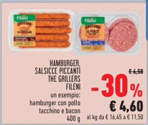 HAMBURGER, SALSICCE PICCANTI THE GRILLERS FILENI