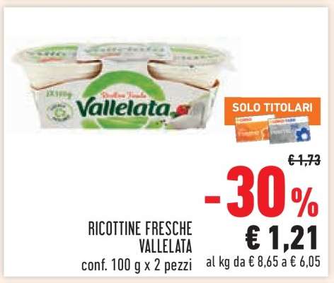 Ricottine Fresche Vallelata