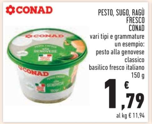 PESTO, SUGO, RAGÙ FRESCO CONAD