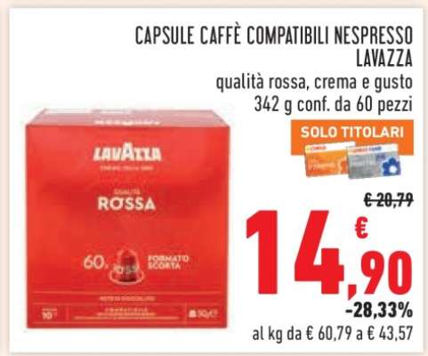 Capsule Caffè Compatibili Nespresso Lavazza