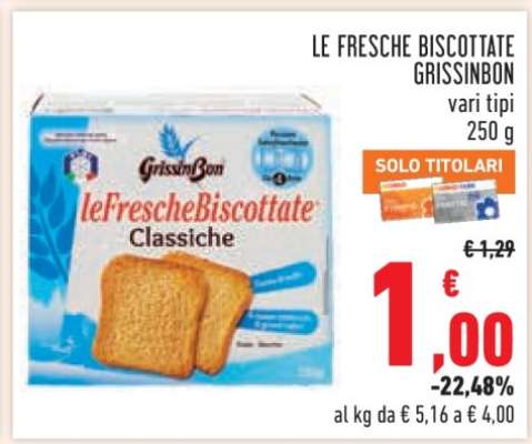 LE FRESCHE BISCOTTATE GRISSINBON