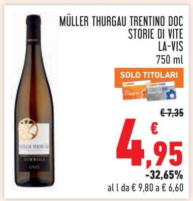 MÜLLER THURGAU TRENTINO DOC STORIE DI VITE LA-VIS 750 ml