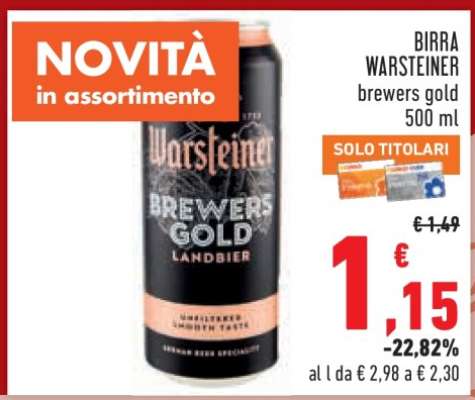 BIRRA WARSTEINER brewers gold 500 ml