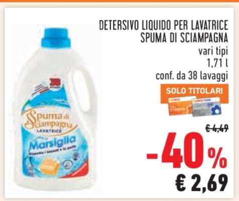 Detersivo Liquido per Lavatrice Spuma di Sciampagna