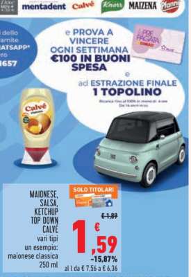 Maionese, Salsa, Ketchup Top Down Calvé