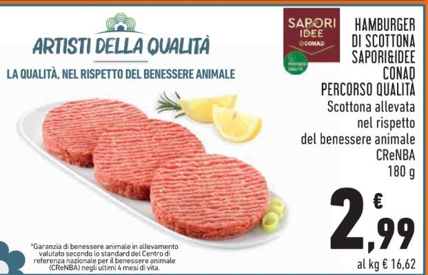 HAMBURGER DI SCOTTONA SAPORI&IDEE CONAD