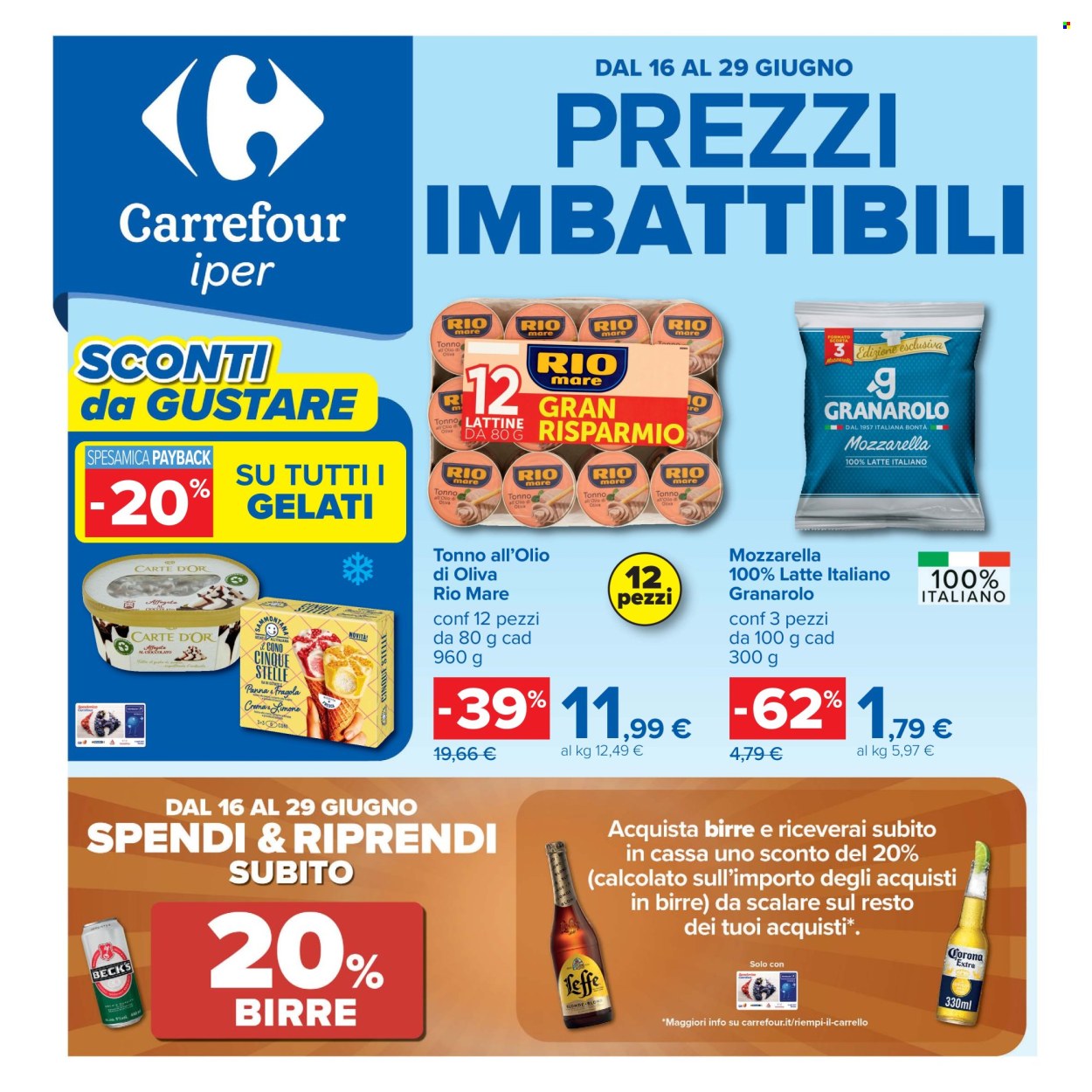 Volantino Carrefour - 16/6/2026 - 29/6/2026. Pagina 1