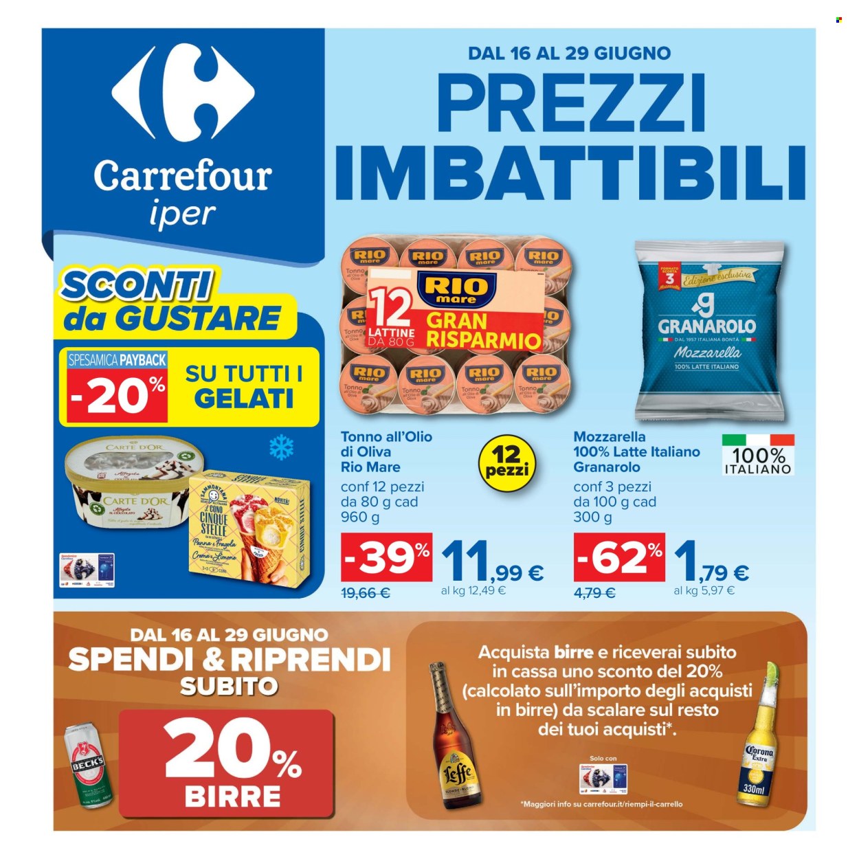 Volantino Carrefour - 16/6/2026 - 29/6/2026. Pagina 1