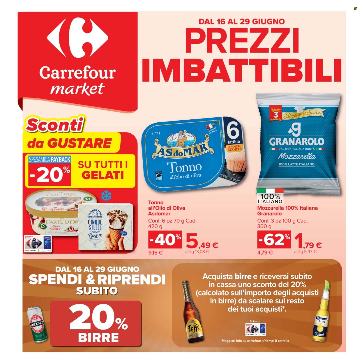 Volantino Carrefour - 16/6/2026 - 29/6/2026. Pagina 1