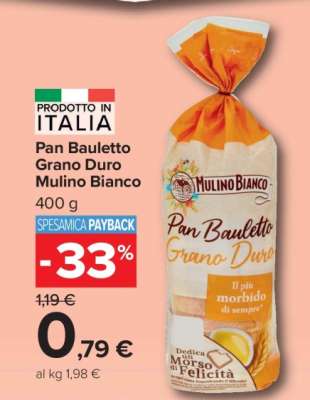 Pan Bauletto Grano Duro Mulino Bianco