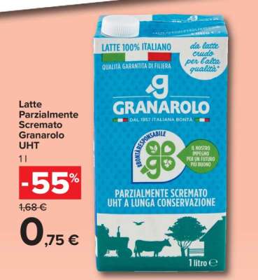 Latte Parzialmente Scremato Granarolo UHT