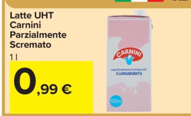 Latte UHT Carnini Parzialmente Scremato