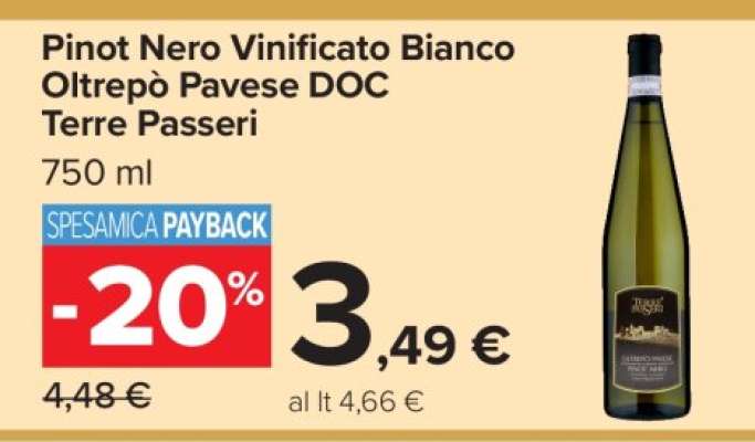 Pinot Nero Vinificato Bianco Oltrepò Pavese DOC Terre Passeri