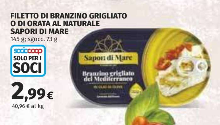 FILETTO DI BRANZINO GRIGLIATO O DI ORATA AL NATURALE SAPORI DI MARE