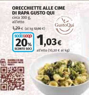 ORECCHIETTE ALLE CIME DI RAPA GUSTO QUI