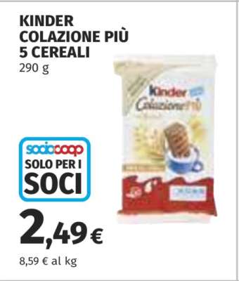 KINDER COLAZIONE PIÙ 5 CEREALI