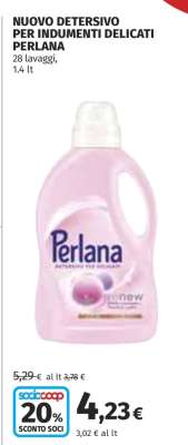 NUOVO DETERSIVO PER INDUMENTI DELICATI PERLANA