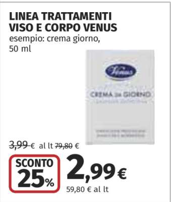 LINEA TRATTAMENTI VISO E CORPO VENUS