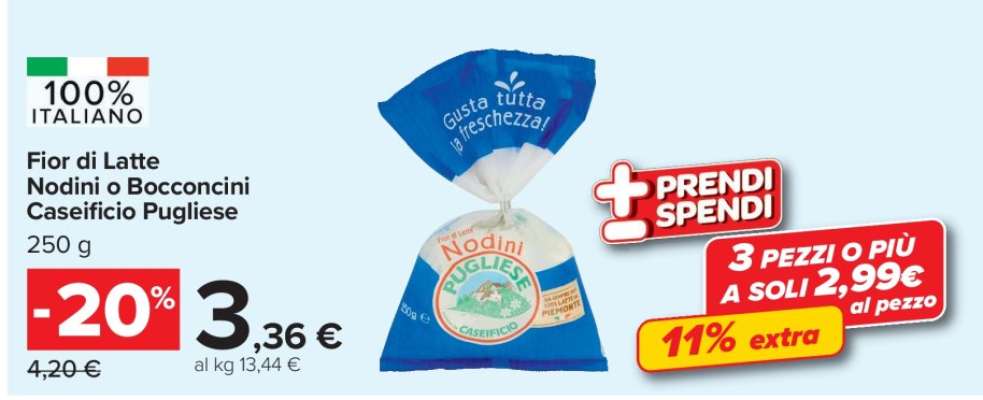 Fior di Latte Nodini o Bocconcini Caseificio Pugliese