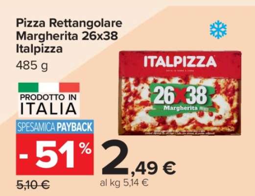 Pizza Rettangolare Margherita 26x38 Italpizza
