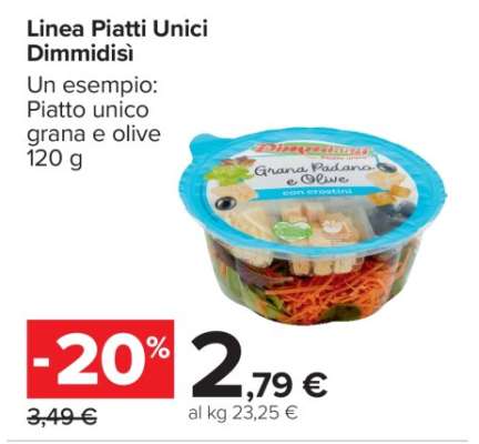 LINEA PIATTI UNICI DIMMIDISÌ