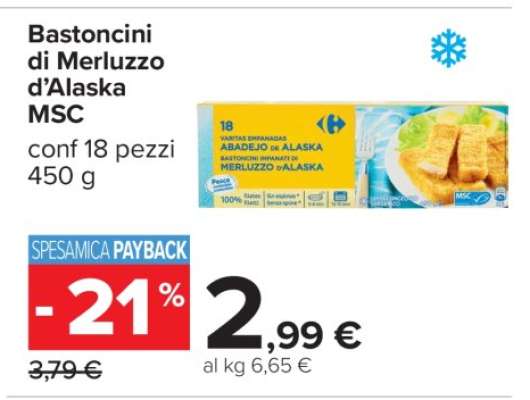 Bastoncini di Merluzzo d’Alaska MSC