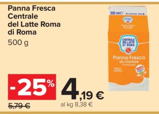 Panna Fresca Centrale del Latte Roma di Roma