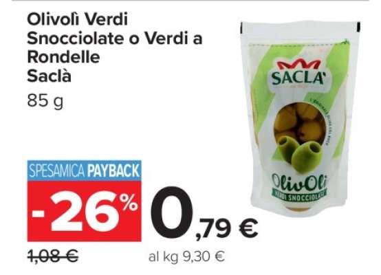 Olive Verdi Snocciolate o Verdi a Rondelle Saclà