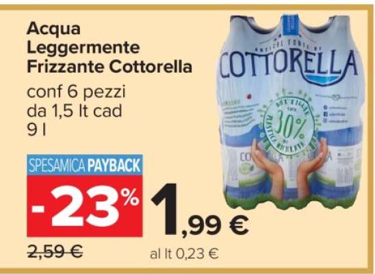 Acqua Leggermente Frizzante Cottorella