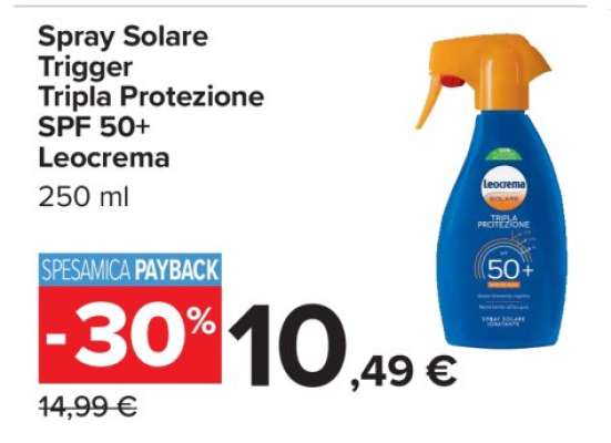 Spray Solare Trigger Tripla Protezione SPF 50+ Leocrema