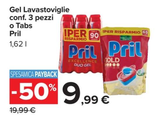 Gel Lavastoviglie conf. 3 pezzi o Tabs Pril