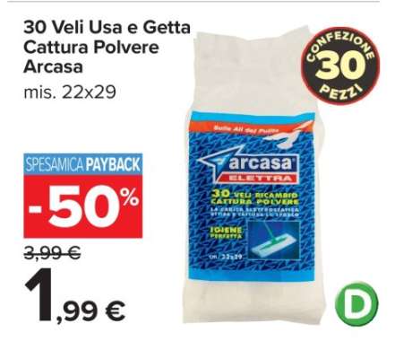 30 Veli Usa e Getta Cattura Polvere Arcasa