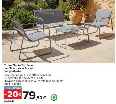 Coffee Set in Textilene con Struttura in Acciaio