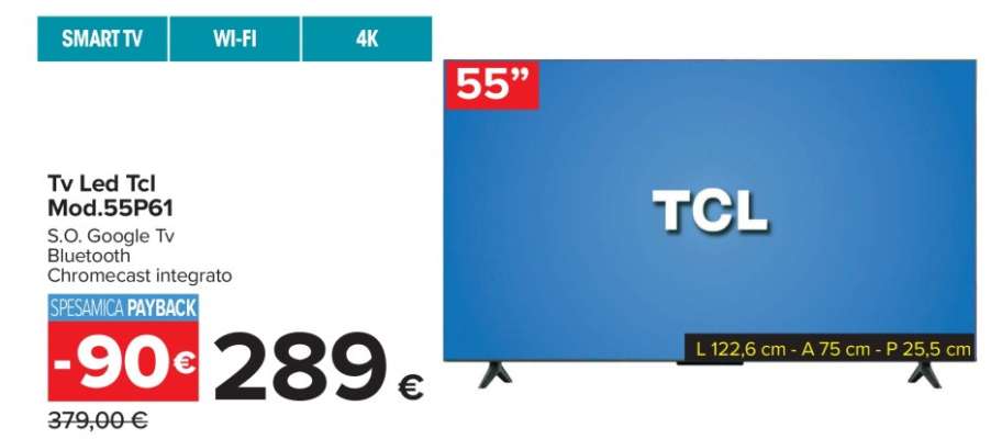Tv Led Tcl Mod.55P61