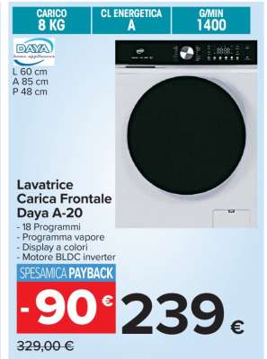 Lavatrice Carica Frontale Daya A-20