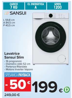 Lavatrice Sansui Slim