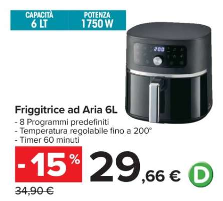 Friggitrice ad Aria 6L